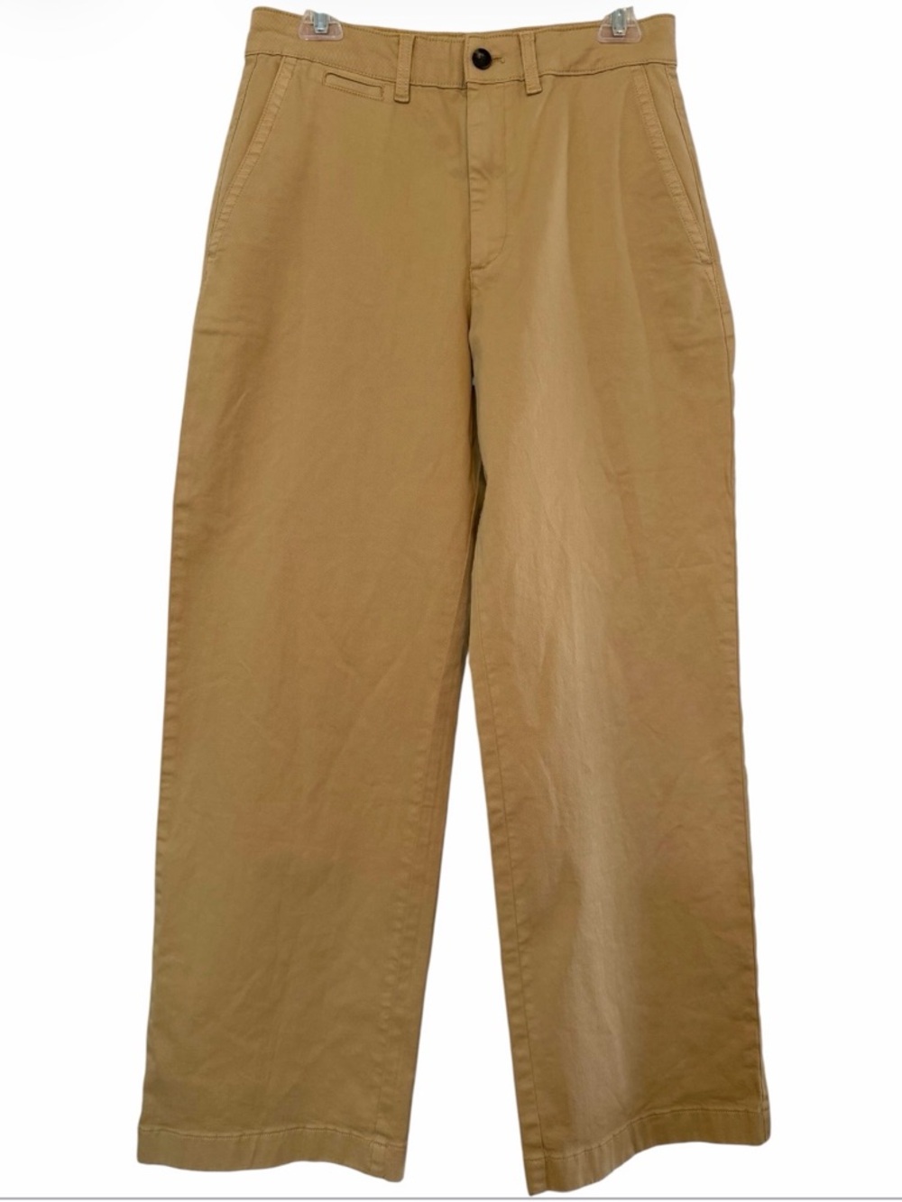 EVERLANE organic cotton wide leg pants tan size 4 capsule minimalistic